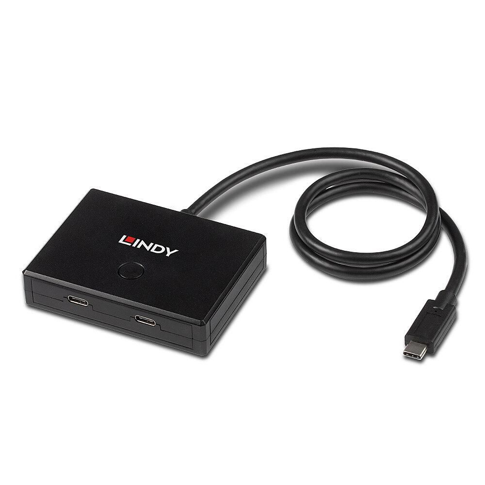 Adap Lindy 2-portowy przełącznik USB 3.2 Gen 1 Typ C