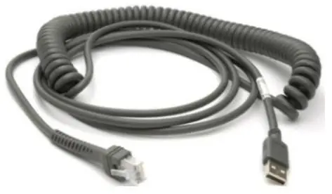 KABEL ZEBRA - EKRANOWANY USB: ZŁĄCZE SERII A, 15FT. (4.6M), ZWIJANE CBA-U29-C15ZBR, 4,57 m, USB A, 2.0, Czarny