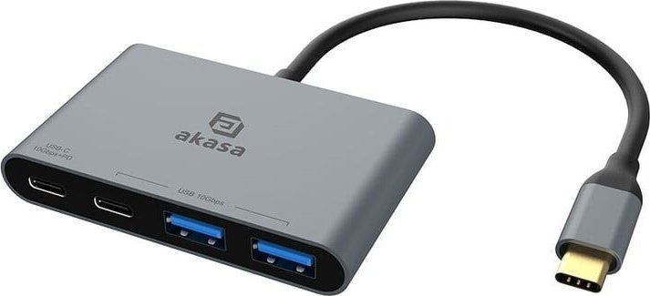 AKASA Hub USB-C na 2x Type-C + 2x USB 3.2 typu A