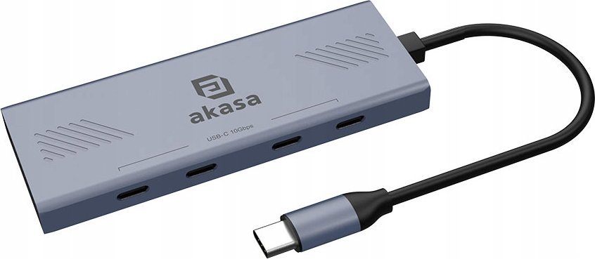 AKASA Hub 7 w 1, USB-A 3.2 Gen 1, szary