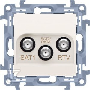 Kontakt Simon KONTAKT_SIMON Gniazdo antenowe RTV-SAT-SAT SIMON 10 Kremowy CASK2F.01/41