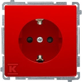 Kontakt Simon KONTAKT_SIMON Gniazdo pojedyncze bryzgoszczelne IP44 Schuko BASIC Czerwony BMGSZ1Z.01/22