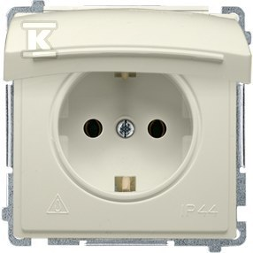 Kontakt Simon KONTAKT_SIMON Gniazdo pojedyncze bryzgoszczelne IP44 Schuko BASIC Beżowy BMGSZ1BZ.01/12
