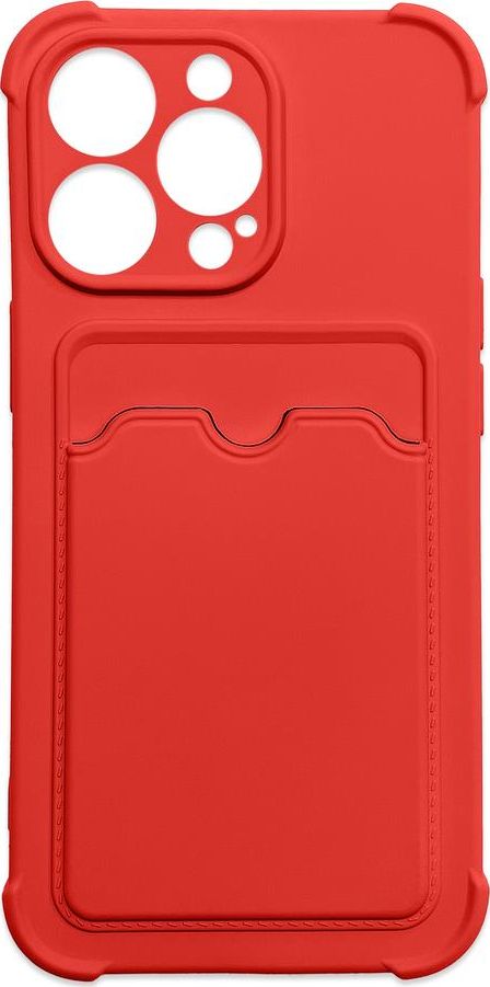 Card Armor Case etui pokrowiec do iPhone 13 Pro portfel na kart silikonowe pancerne etui Air Bag czerwony
