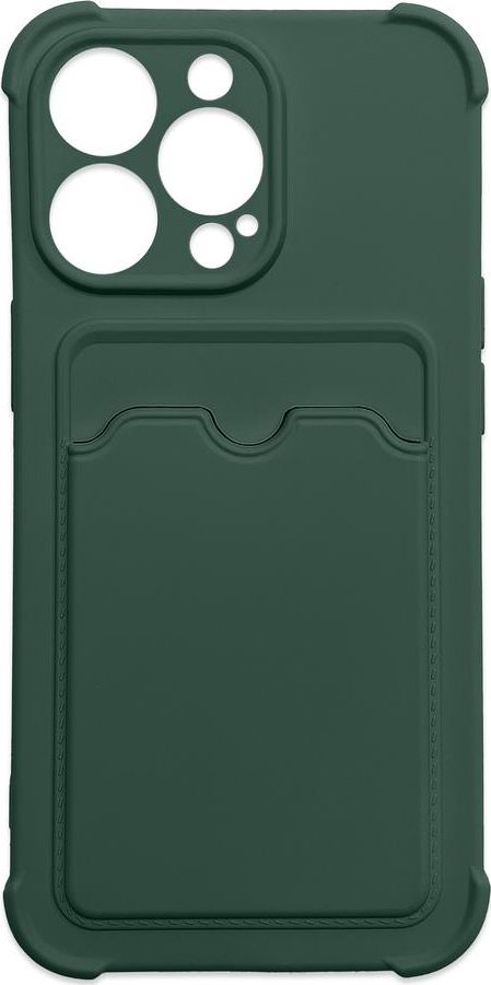 Card Armor Case etui pokrowiec do Samsung Galaxy A22 4G portfel na kart silikonowe pancerne etui Air Bag zielony