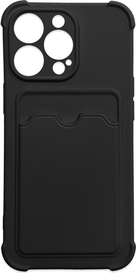 Card Armor Case etui pokrowiec do Samsung Galaxy A22 4G portfel na kart silikonowe pancerne etui Air Bag czarny