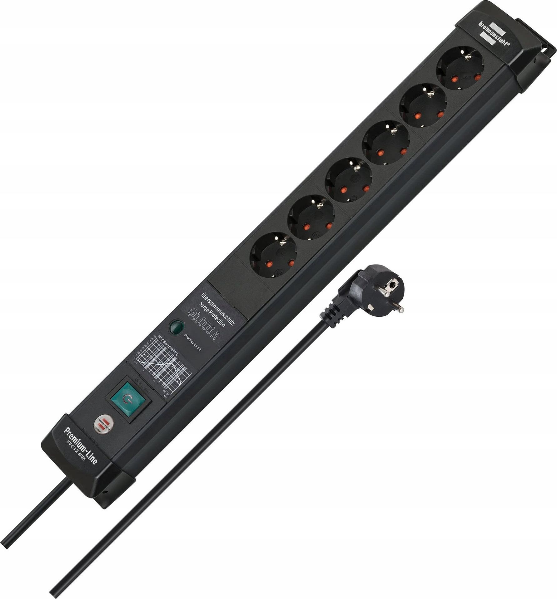 Brennenstuhl Premium-Line UESS 6-krotny czarny *DE*