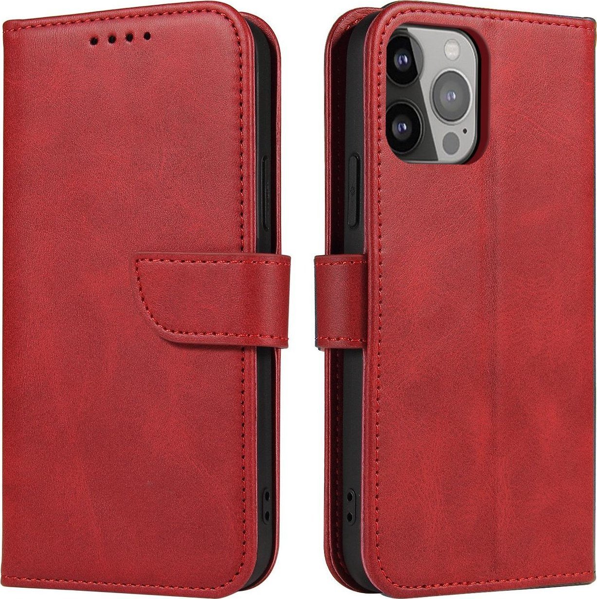 Magnet Case etui Samsung Galaxy S23 Ultra pokrowiec z klapk portfel podstawka czerwone