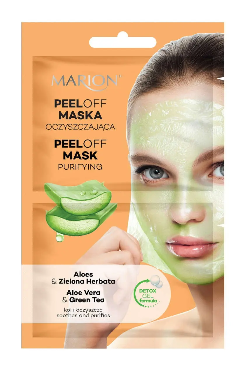 Marion Maska do twarzy peel-off oczyszczająca - Aloes & Zielona Herbata 18ml