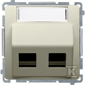 Kontakt Simon KONTAKT_SIMON Plakietka podwójnego gniazda teleinformatycznego z opisem BASIC Beżowy BMGKS2P.01/12