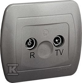 Kontakt Simon Gniazdo ścienne Akord anten. RTV przelotowe AA10/26 aluminium sreb