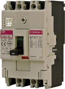 ETI polam Wyłącznik mocy 4P 160A 16kA /bez regulacji/ EB2S 160/4LF 004671824 004671824