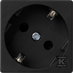 Kontakt Simon Kontakt_Simon Gniazdo K45 schuko 16A/230V. wskaźnik zasilania szary grafit KL01/14