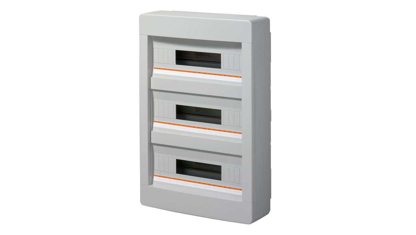 elettrocanali Rozdzielnica modułowa 3x18 natynkowa bez drzwi seria 610 IP40 400x550x130 szara EC61054 EC61054
