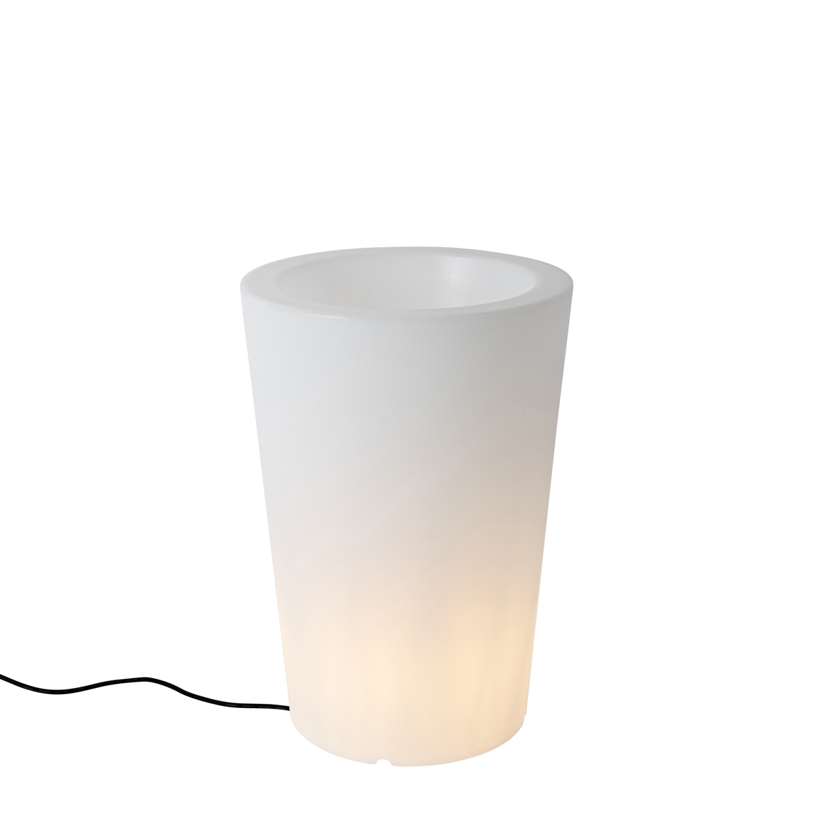 QAZQA Zewnętrzna lampa podłogowa biała doniczka 60 cm IP44 - Verano