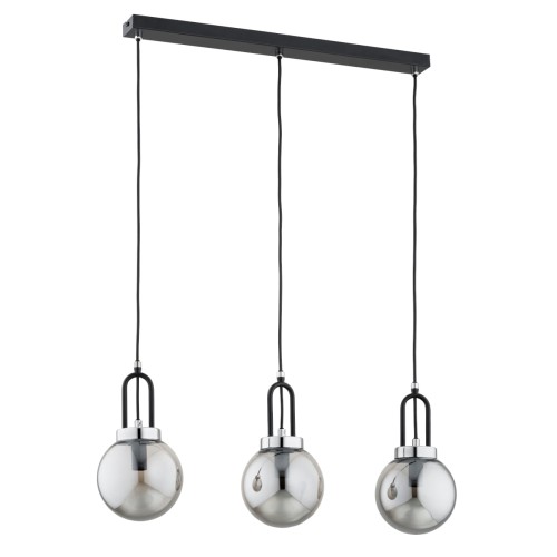 Atori lampa wisząca 3xE14 czarna/chrom 62429