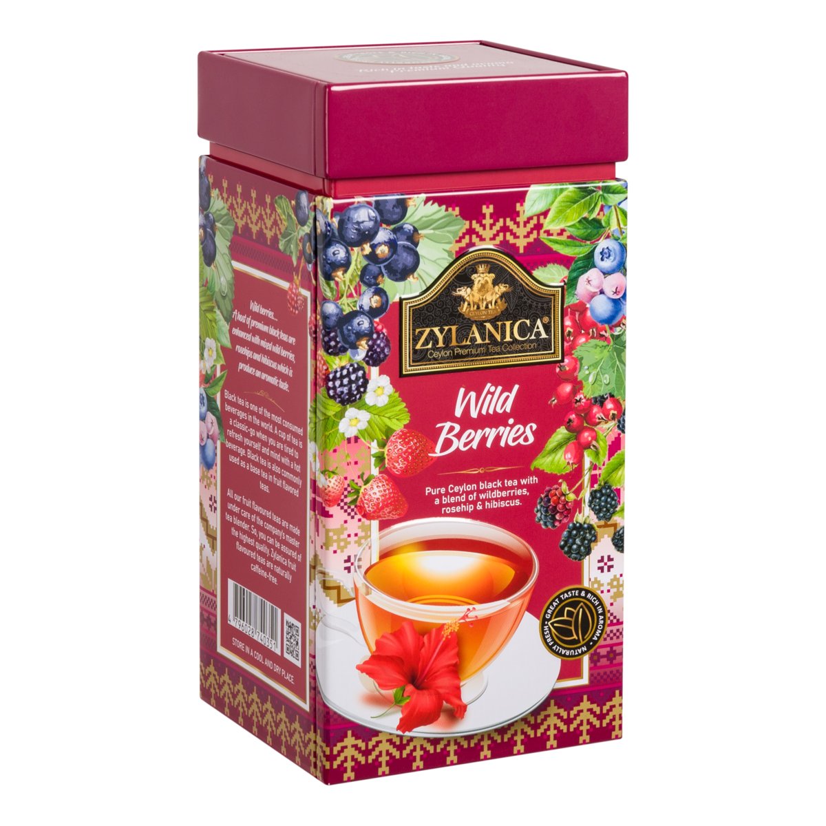 HERBATA CZARNA SYPANA LIŚCIASTA ZYLANICA BLACK TEA WILD BERRIES PUSZKA 200g