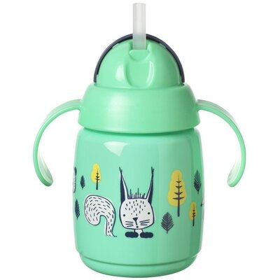 Tommee Tippee Kubek niekapek Superstar ze słomką 300ml 6m+ Green Raty 10x0% do 15.04.2022!