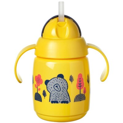 Tommee Tippee Kubek niekapek Superstar ze słomką 300ml 6m+ Yellow Raty 10x0% do 15.04.2022!