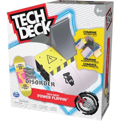 Tech Deck zestaw fingerboard Rampa Power Flippin Disorder + kolorowa deskorolka kolekcjonerska
