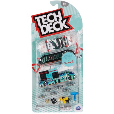 Zestaw kolorowe deskorolki fingerboard 4-pak do złożenia Diamond Tech Deck
