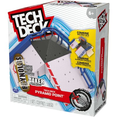 Tech Deck zestaw fingerboard Rampa Pyramid Point Baker+ kolorowa deskorolka kolekcjonerska