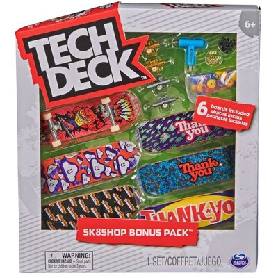 Tech Deck zestaw Sk8Shop 6 deskorolek Bonus Pack Thank You + akcesoria
