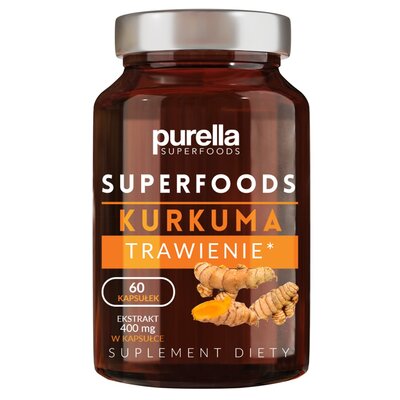 Superfoods Kurkuma Trawienie 30,6 g 60 kapsułek Purella Food M00-22B2-431E0