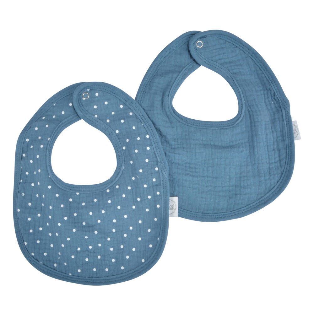 Niebieskie śliniaki muślinowe zestaw 2 szt. – Bébé Douceur