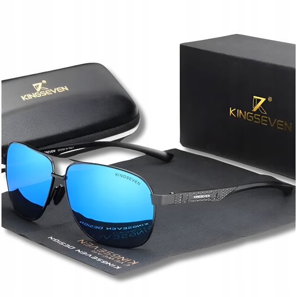 Okulary Przeciwsłoneczne Męskie Kingseven Polaryzacja Uv400 Zestaw + Etui