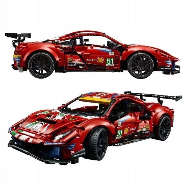 Duży Zestaw Klocki Ferrari 488 Gte Af Corse #51 Samochód Auto 1677ele.