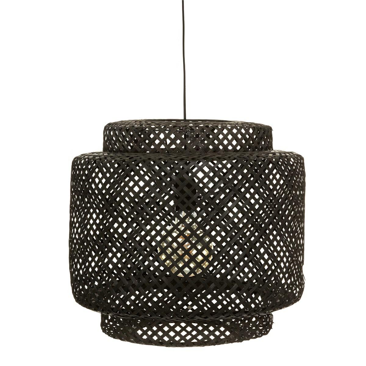Lampa wisząca Liby czarna bambus