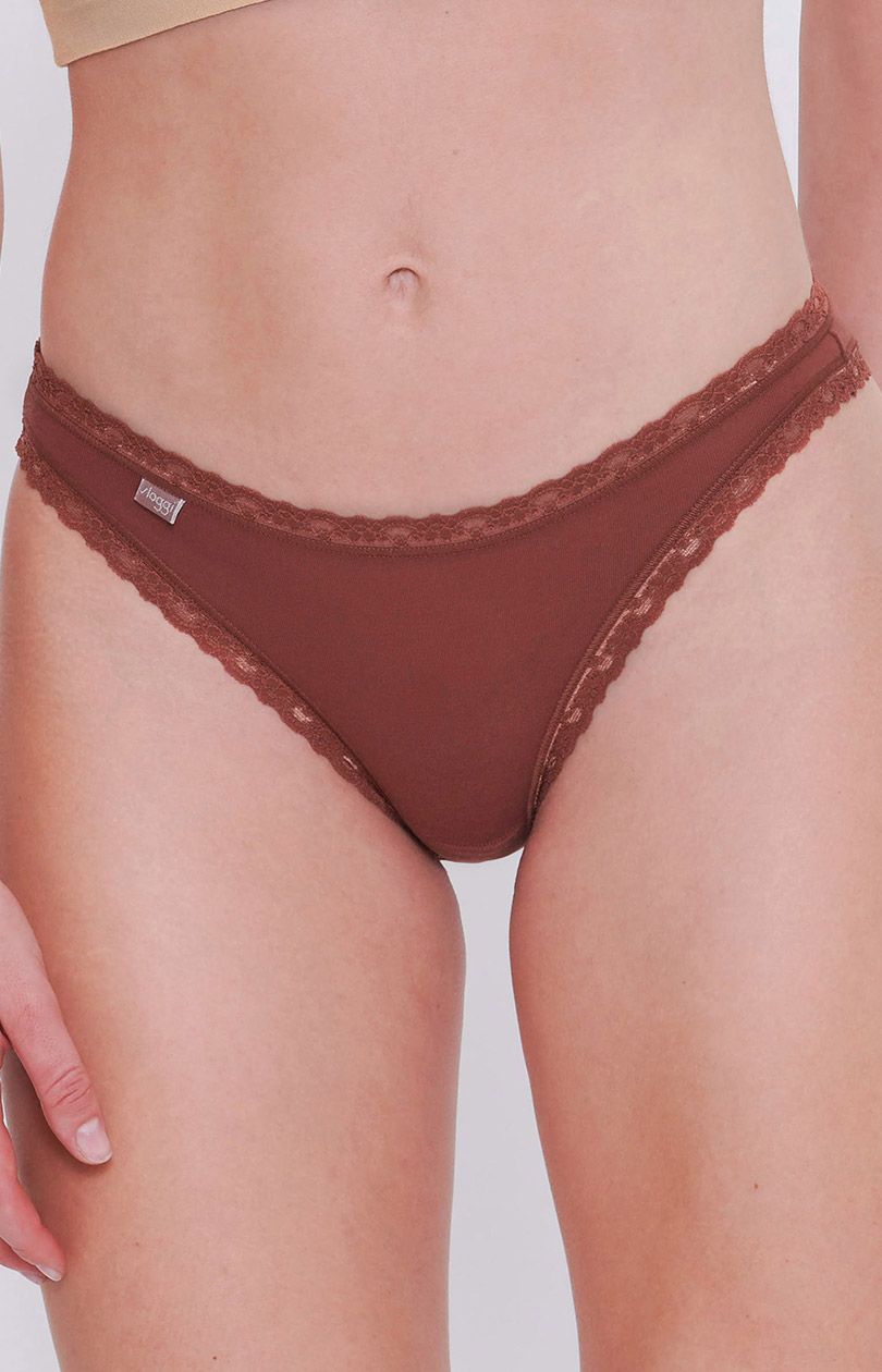 Sloggi 3-pack figi damskie typu tanga 24/7 Weekend 10198201-V011, Kolor brązowo-szary, Rozmiar 38, Sloggi - Primodo.com