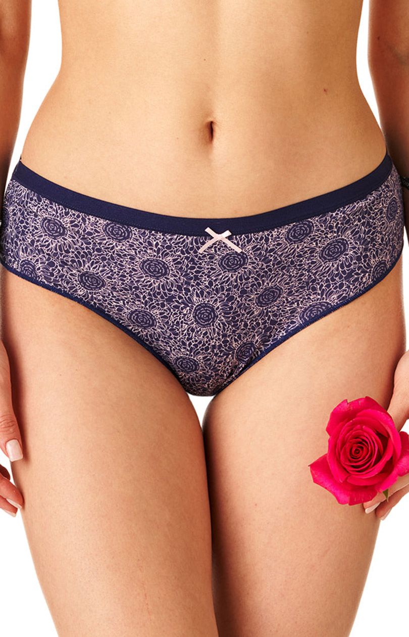 Key 2-pak midi bikini z nadrukiem i koronką, Kolor granatowo-czerwony, Rozmiar L, Key - Primodo.com