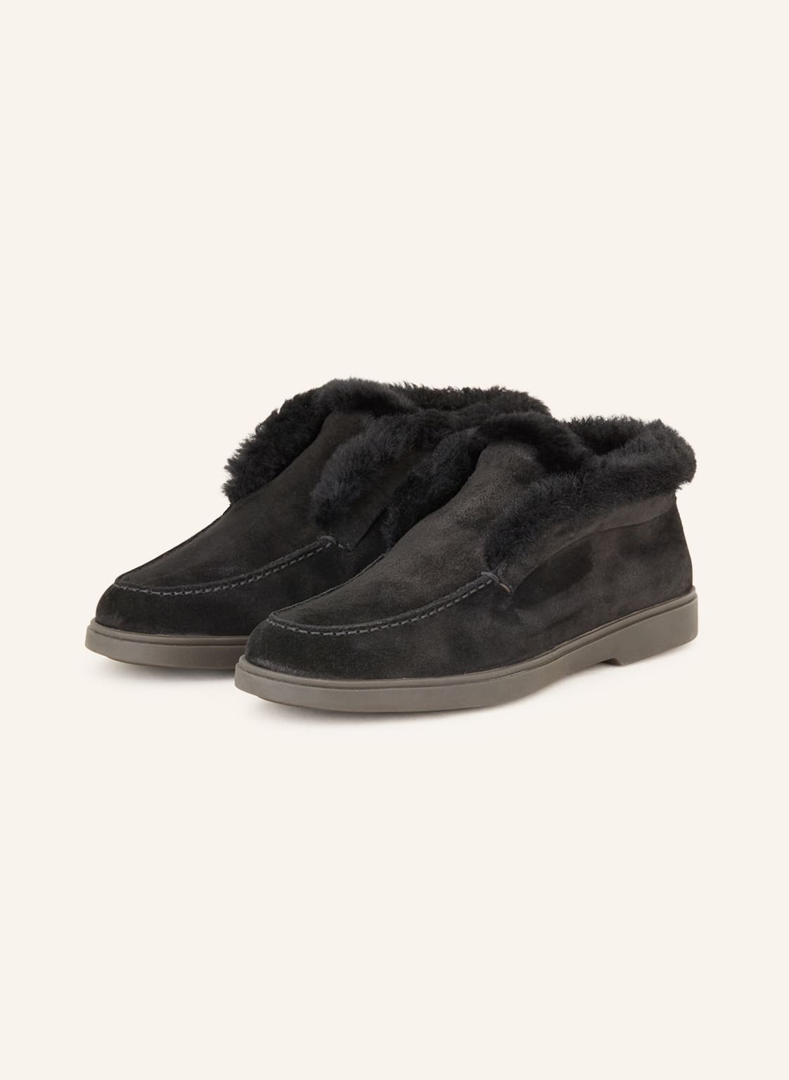 Santoni Botki Zamszowe schwarz