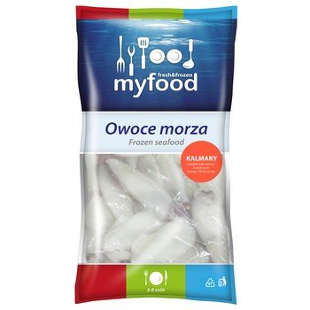 Myfood Kalmary indyjskie całe, surowe, oczyszczone, rozmiar: 20-40 szt./kg, glazura: 20%, 800 g/1000 g