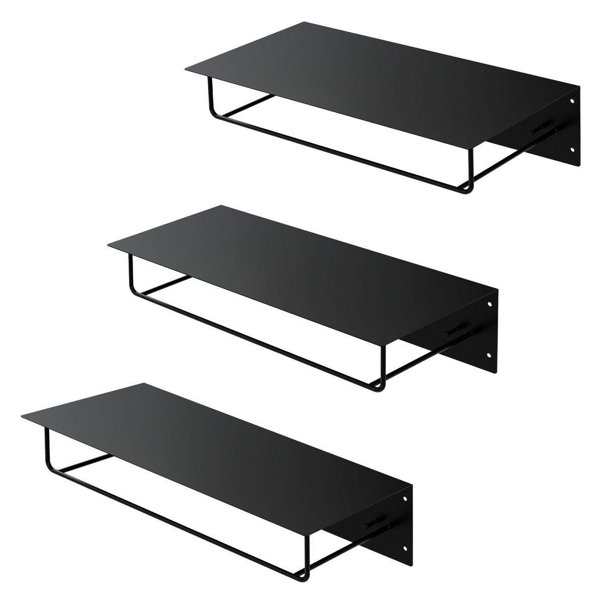 3x wieszak na ubrania metalowy ścienny wieszak na ubrania z półką