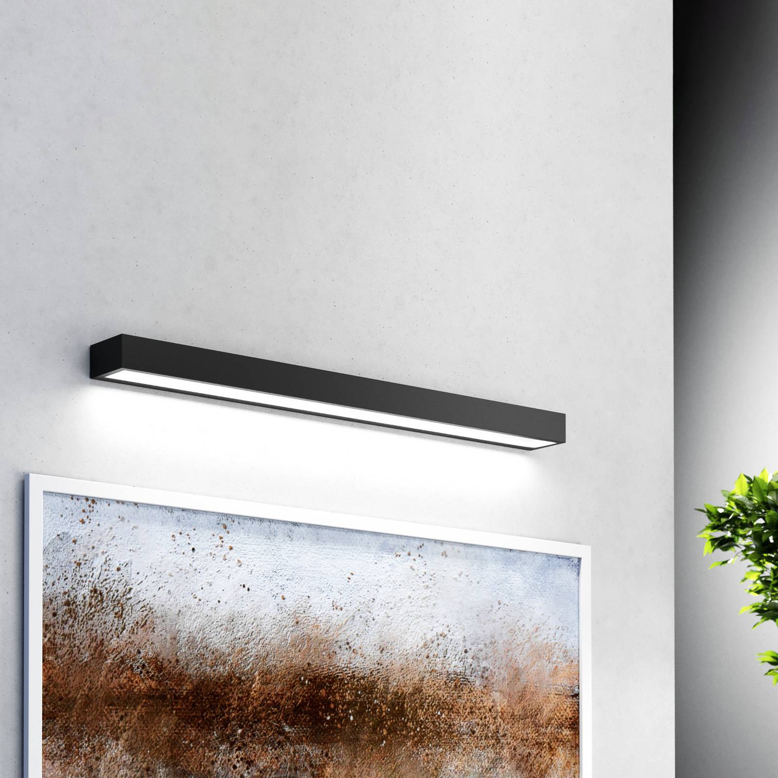 MCJ Kinkiet do łazienki Vola LED, IP44, czarny, 4000 K, szerokość 80 cm