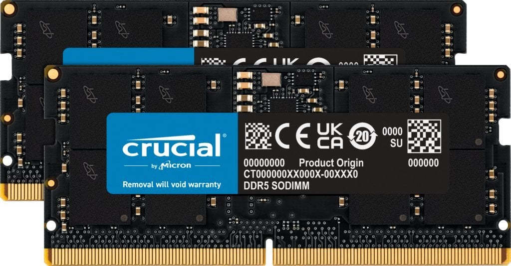 Pamięć do laptopa Crucial SODIMM, DDR5, 48 GB, 5600 MHz, CL46 CT2K24G56C46S5