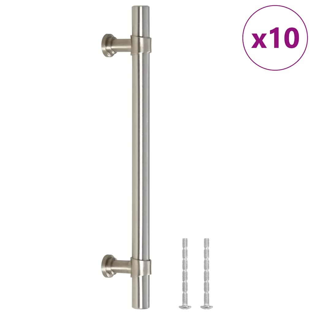 Uchwyty do szafek, 10 szt., srebrne, 128 mm, stal