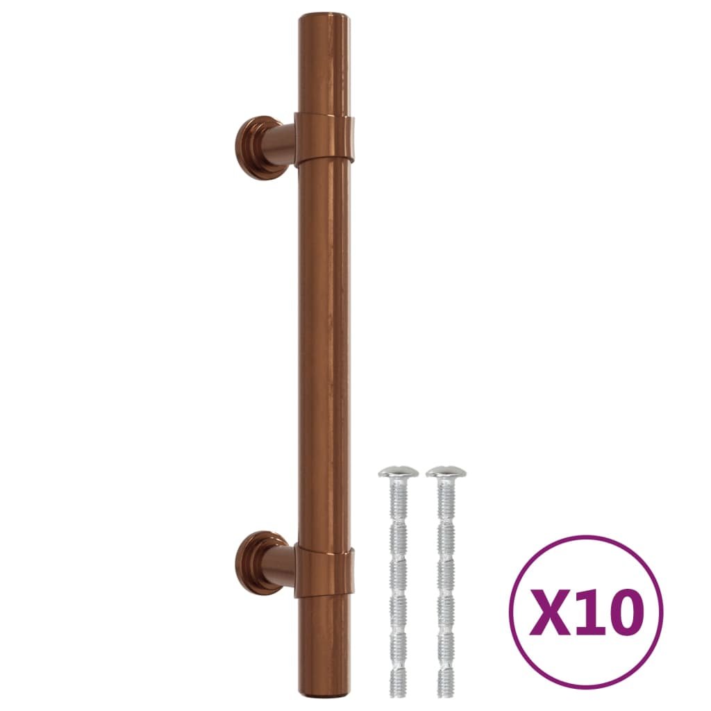 Uchwyty do szafek, 10 szt., brąz, 96 mm, stal nier
