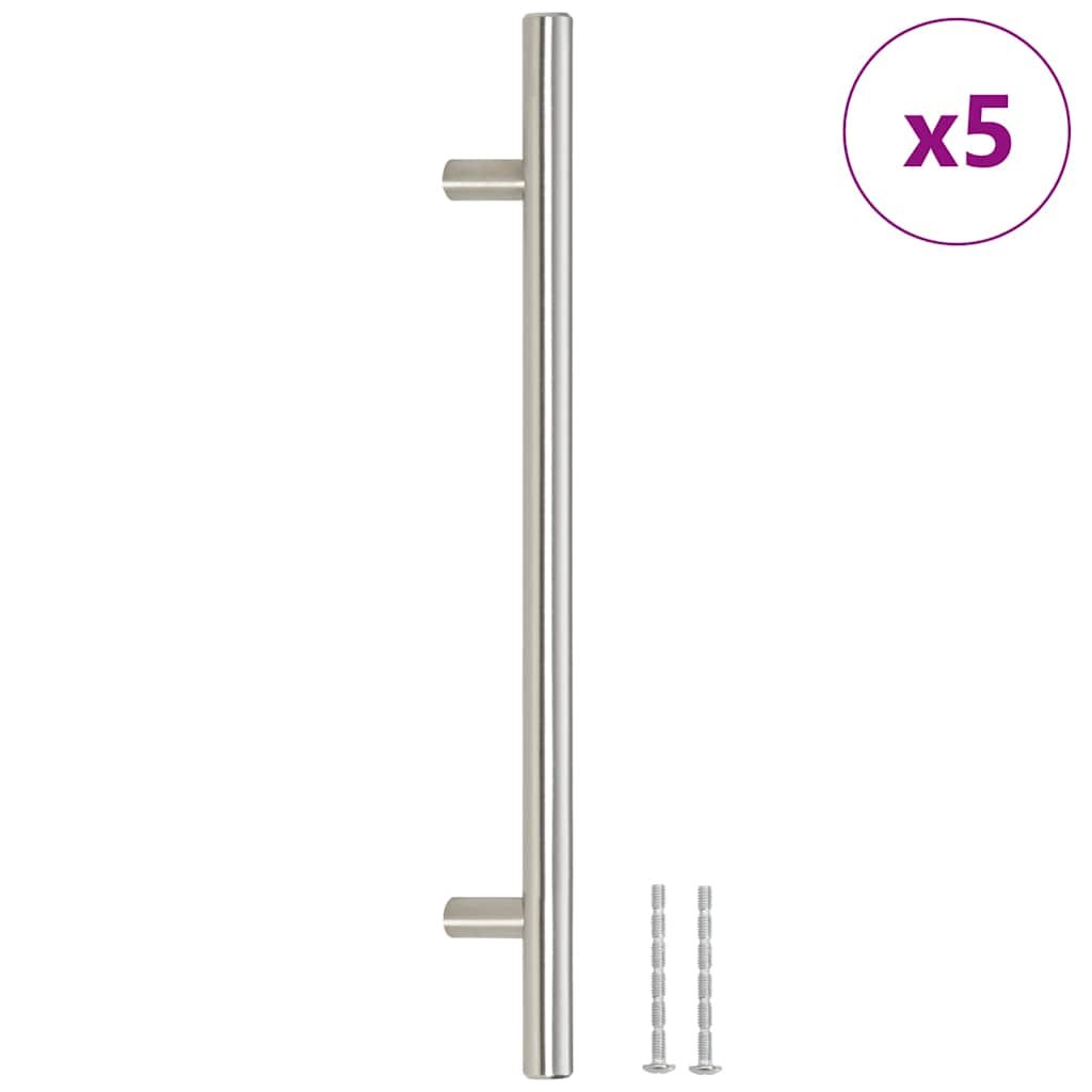 Uchwyty do szafek, 5 szt., srebrne, 192 mm, stal n