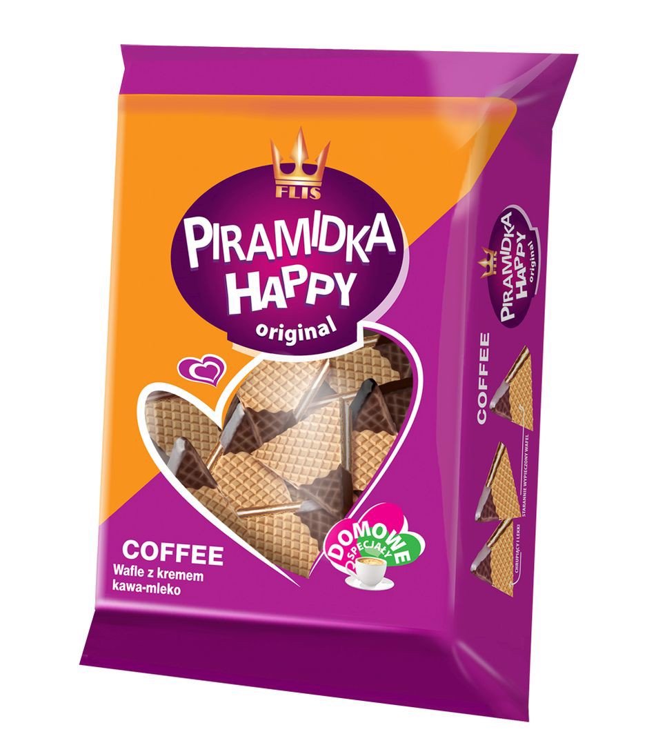 Flis Wafle Piramidka Happy Original kawowo- mleczne 600 g