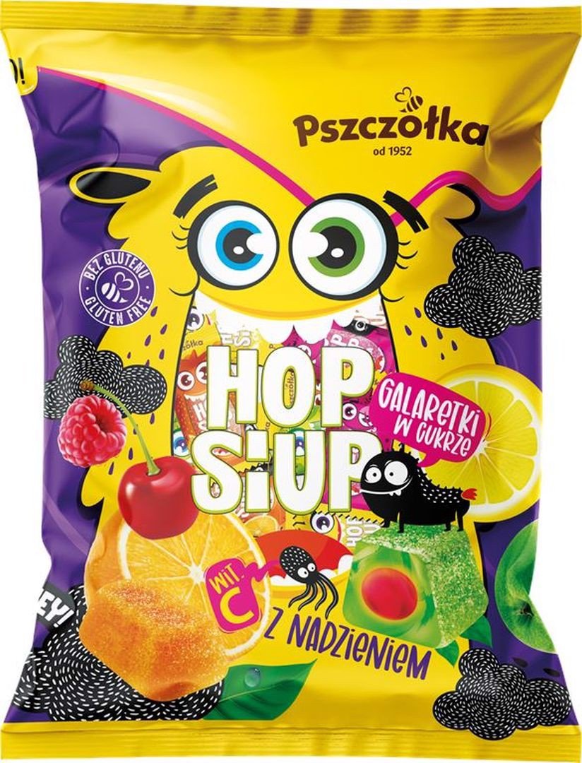 Hop siup Pszczółka Galaretki owocowe w cukrze z nadzieniem malinowym 1kg