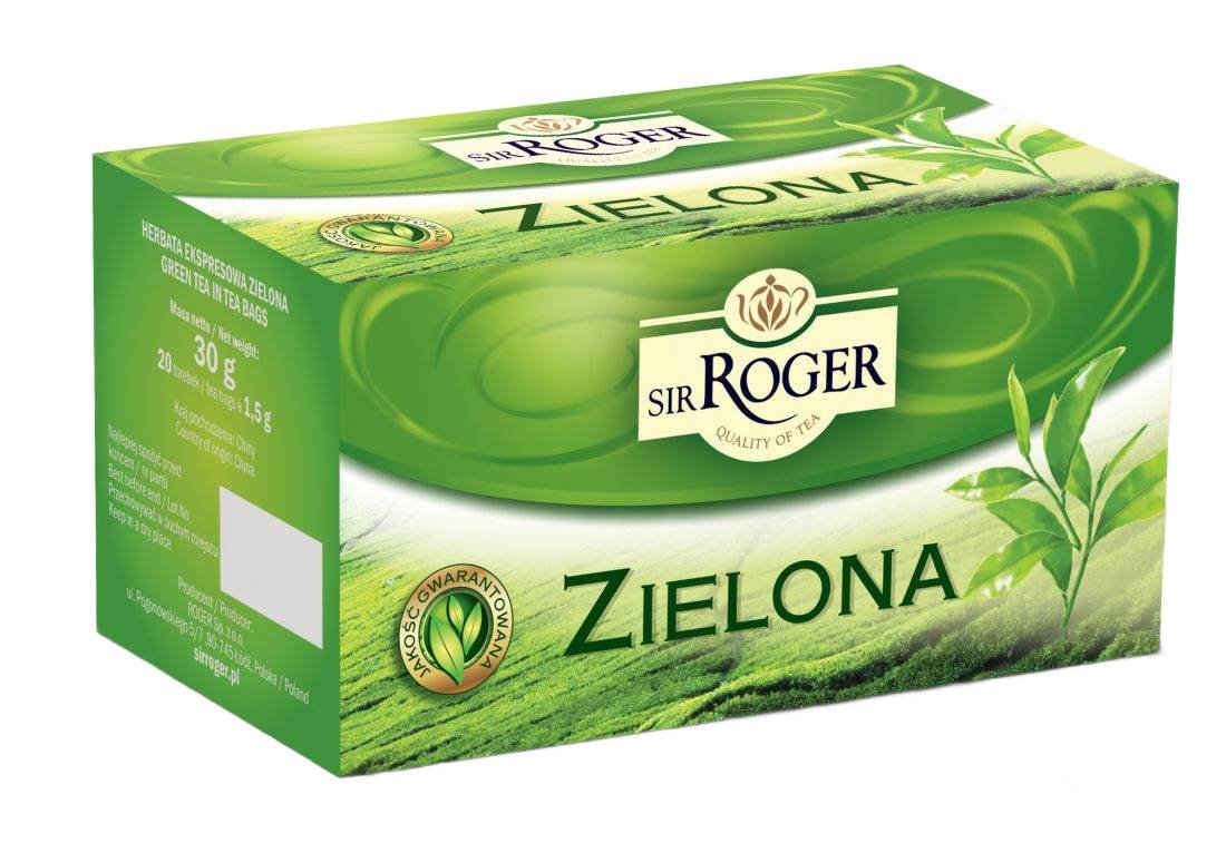Sir Roger Herbata zielona ekspresowa 30 torebek