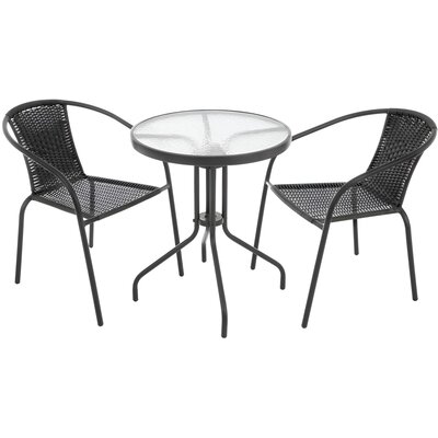 Zestaw mebli ogrodowych Bistro czarny PATIO