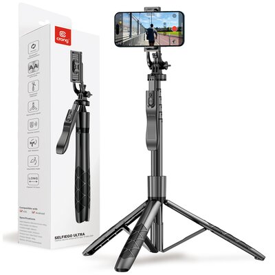 Uchwyt selfie CRONG SelfieGo Ultra Bluetooth Tripod Czarny