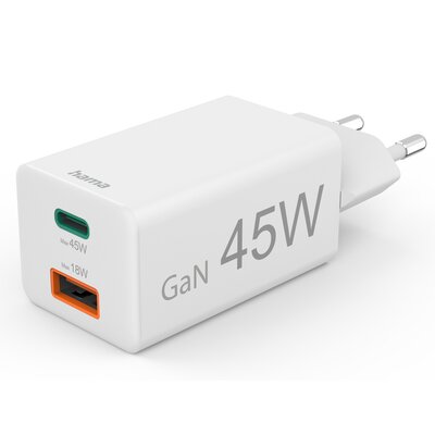 Hama mini 45W GaN QC Biały