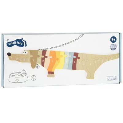 Zabawka edukacyjna puzzle SMALL FOOT Jamnik układanka piesek dla najmłodszych 12413