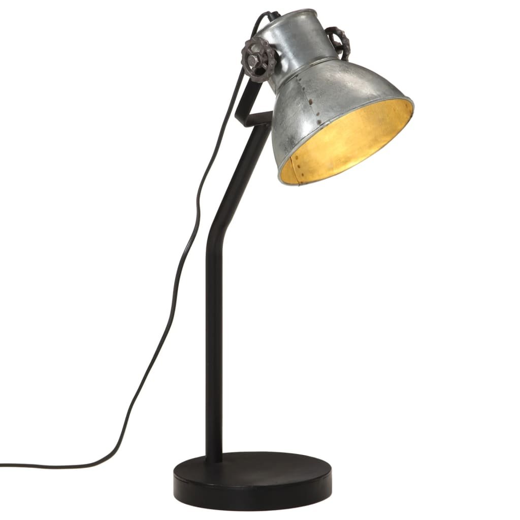 vidaXL Lampa stołowa, 25 W, srebrny vintage, 17x17x60 cm, E27